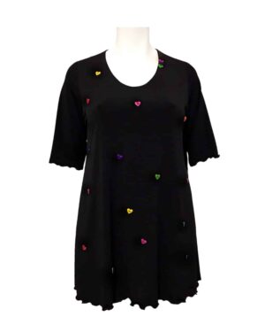 Hayley Joy Miracle Shape Top / Heart Button Detail / Multi Colour