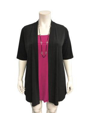 Hayley Joy, Plus Size, Bon Bon stolling jacket, short sleeve.