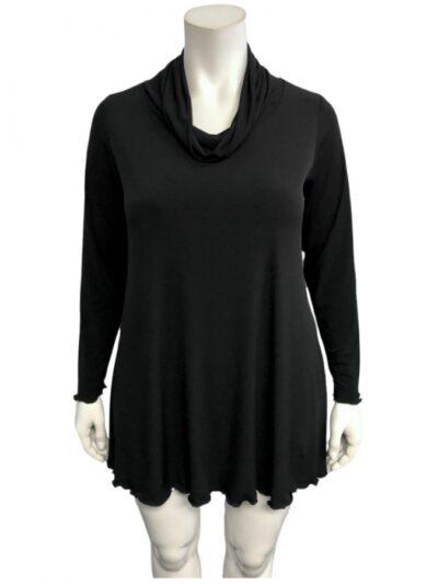 Black Plus size cowl neck top