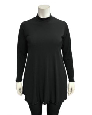 Black Polo neck plus size miracle shape top with black leggings