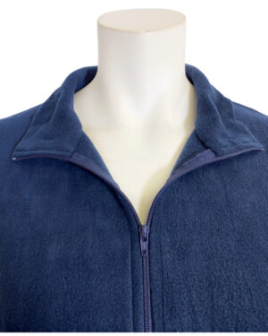 Navy - Plus size - fleece zip up jacket - close-up
