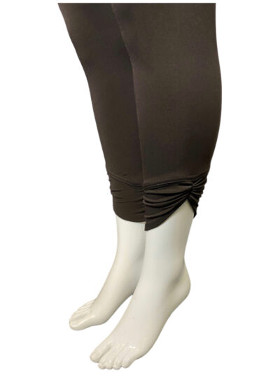 Black Bon Bon Plus size cuff detail leggings - side view