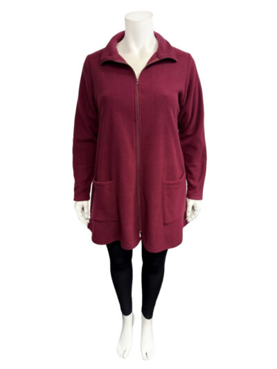 Hayley Joy, Wine red, Plus size, polar fleece jacket