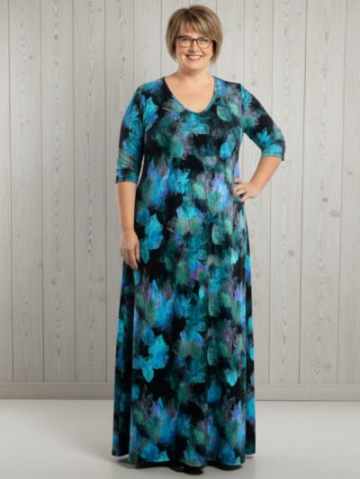 Hayley Joy Miracle Swirl Dress - Turq Boho Floral