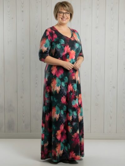 Hayley Joy Miracle Swirl Dress - Coral Boho Floral